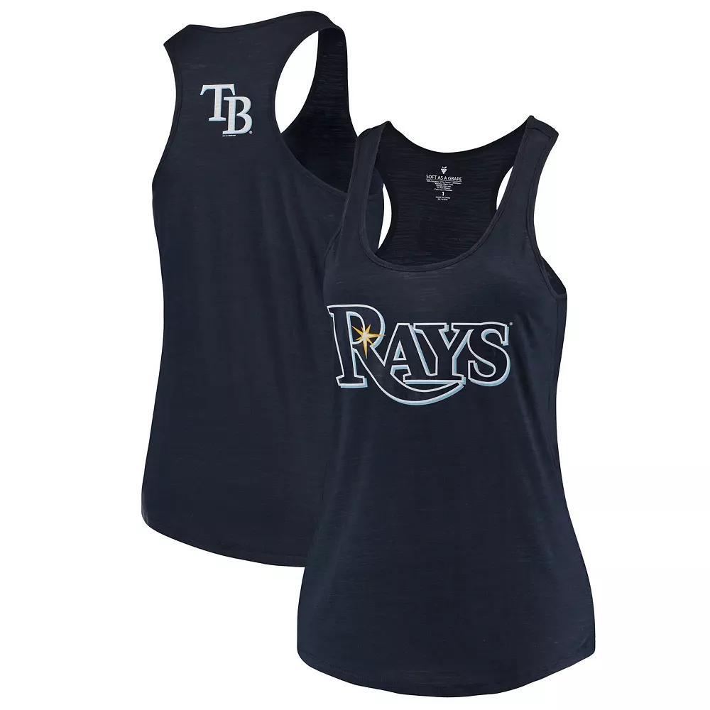 Women's Soft as a Grape Navy Tampa Bay Rays Plus Size Swing for the Fences Racerback Tank Top, Size: 3XL, Blue Product Image
