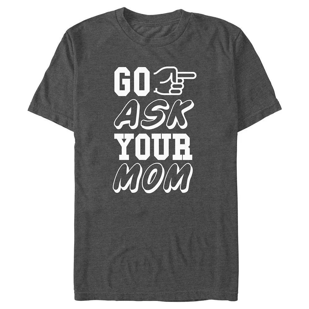 Big & Tall Go Ask Your Mom Graphic Tee, Men's, Size: 3XL Tall, Grey Heather Product Image