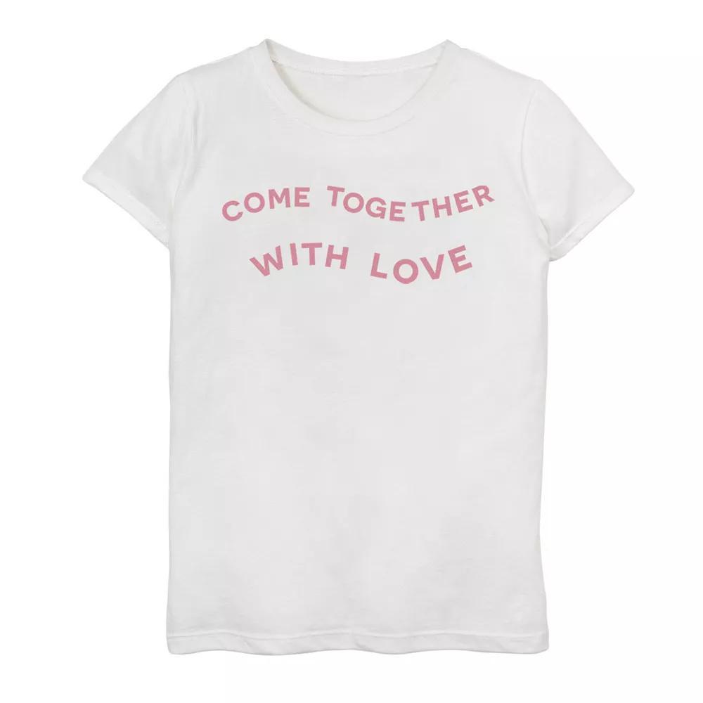 Girls 7-16 Fifth Sun With Love Graphic Tee, Girl's, Size: Medium, White Product Image