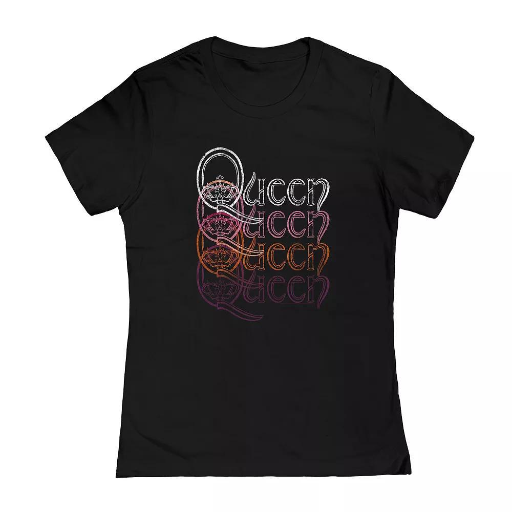 Juniors' Queen Repeat Logo Graphic Tee, Girl's, Size: Small, Black Product Image