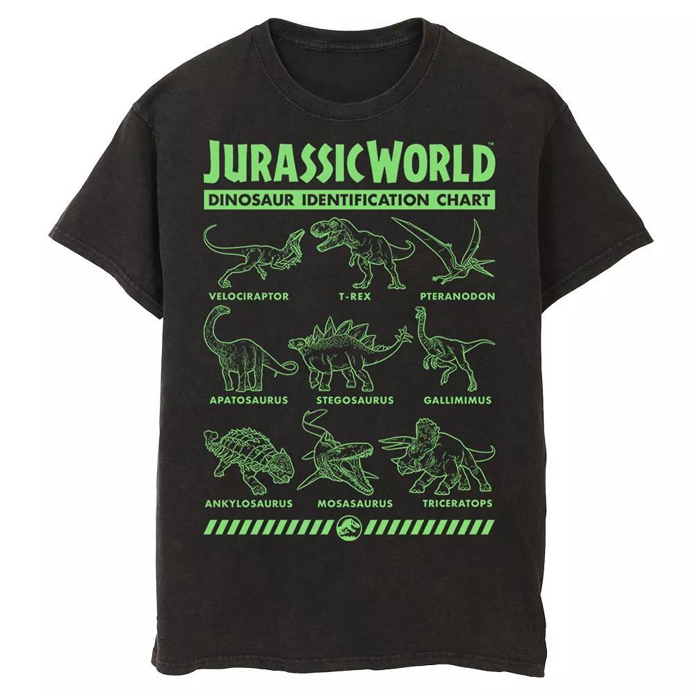 Men's Jurassic World Two Dino Gradient ID Chart Tee, Size: XXL, Black Product Image