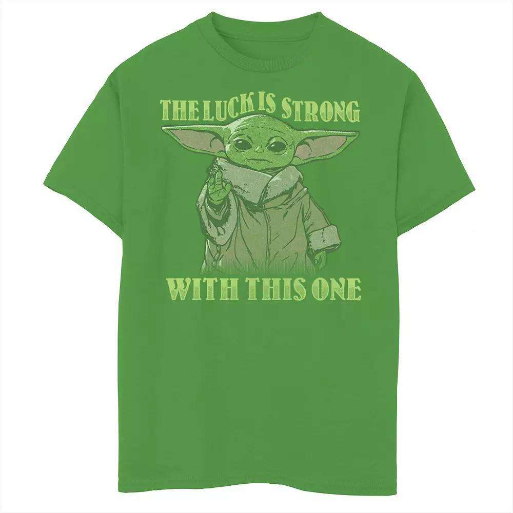 Boys 8-20 Star Wars The Mandalorian The Luck Is Strong With This One Graphic Tee, Boy's, Size: Large, Kelly Product Image
