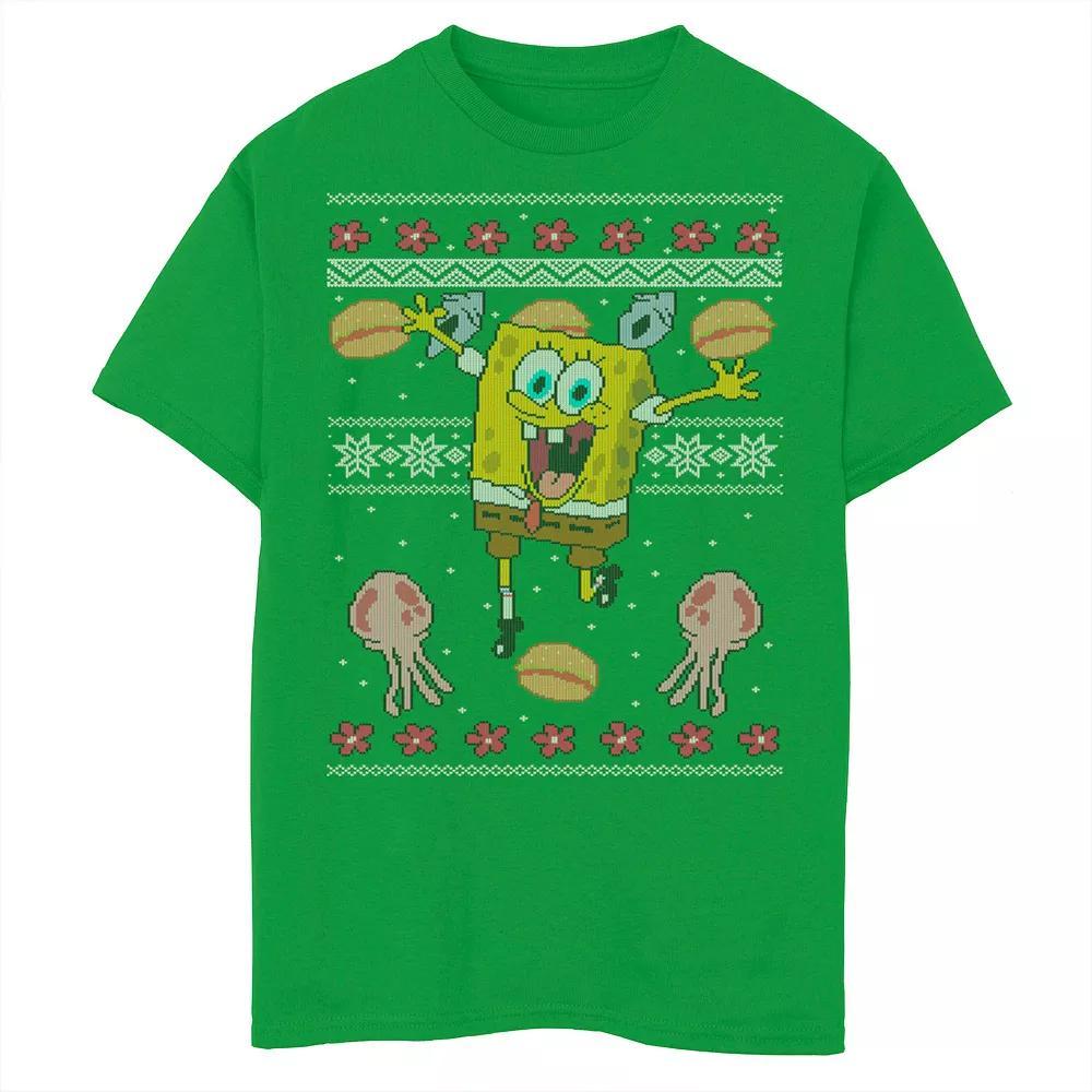 Men's Nickelodeon SpongeBob SquarePants Jellyfish Christmas Tee, Size: XL, Kelly Grey Product Image