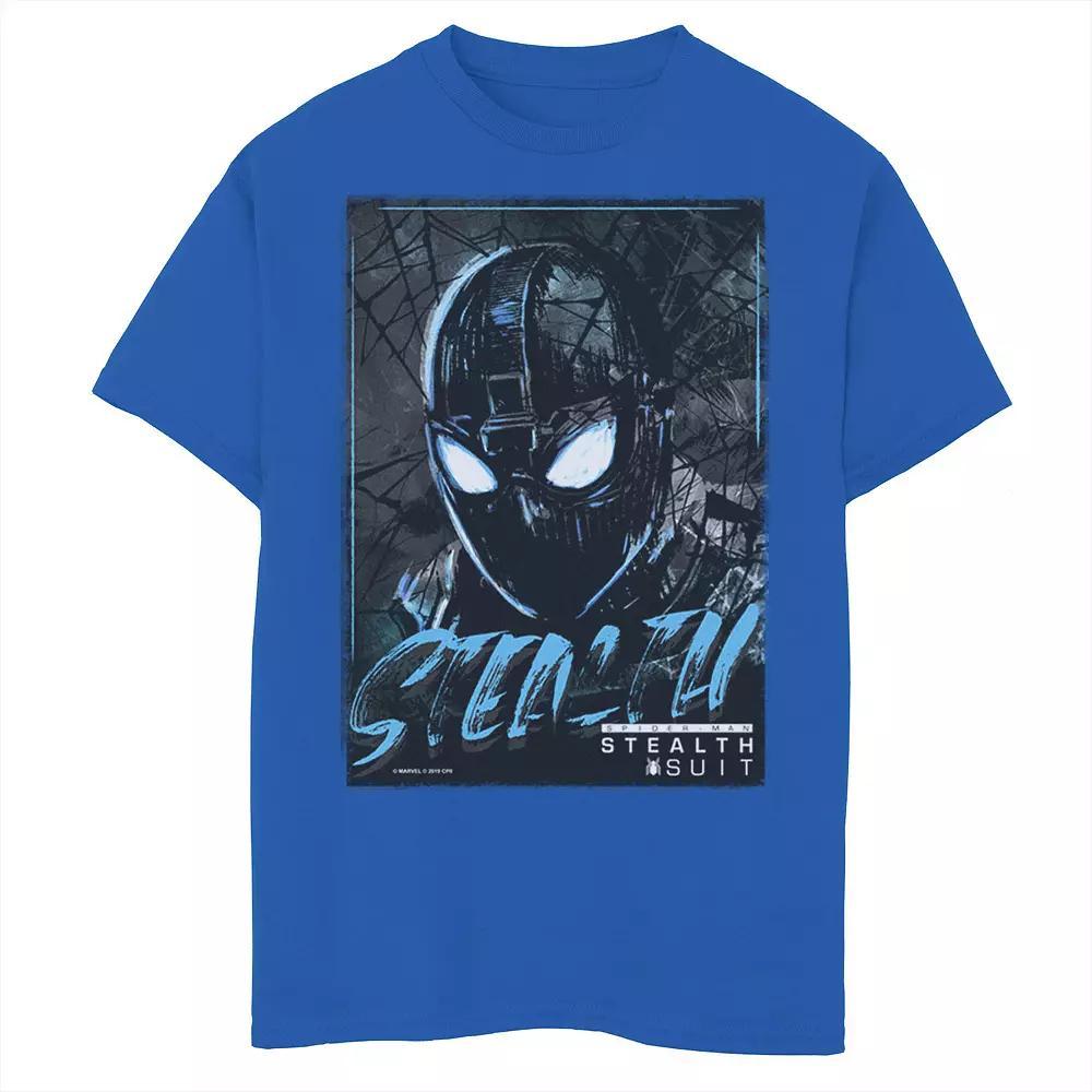 Boys 8-20 Marvel Spider-Man Far From Home Stealth Suit Portrait Poster Graphic Tee, Boy's, Size: Medium, Royal Product Image