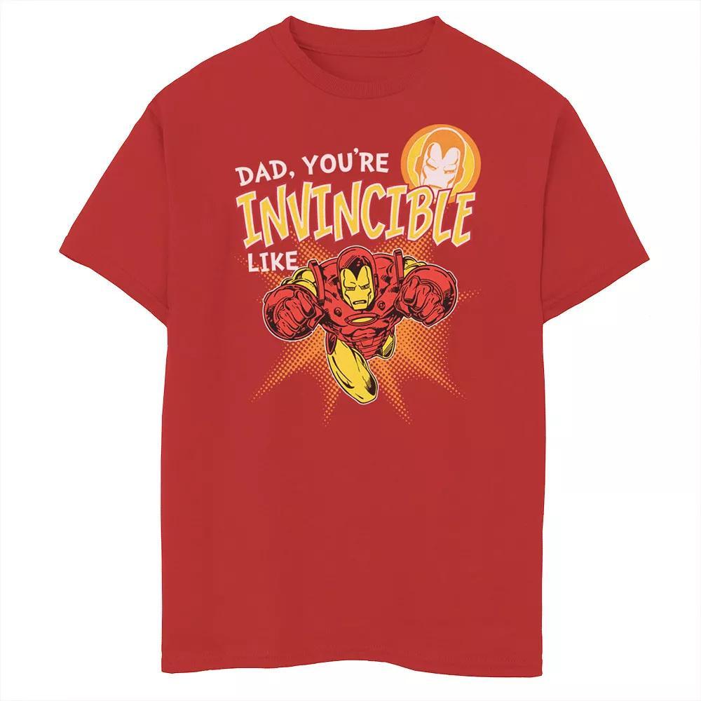 Boys 8-20 Marvel Iron Man Invincible Dad Father's Day Graphic Tee, Boy's, Size: Large, Red Product Image