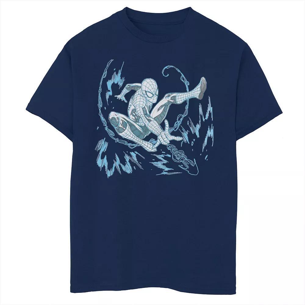 Boys 8-20 & Husky Marvels Spiderman Blue Hue Web Sling Action Shot Graphic Tee, Boy's, Size: XL HUSKY Product Image