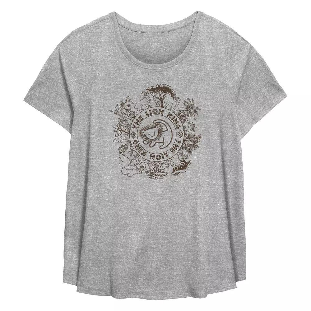 Disney's The Lion King Circle Of Life Plus Size Flowy Graphic Tee, Women's, Size: 0X, Grey Gray Product Image