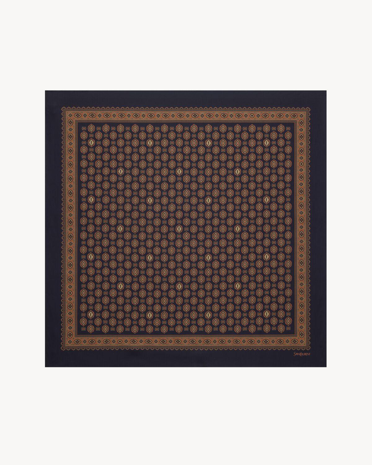 square scarf in medallion silk twill | Saint Laurent | YSL.com Product Image