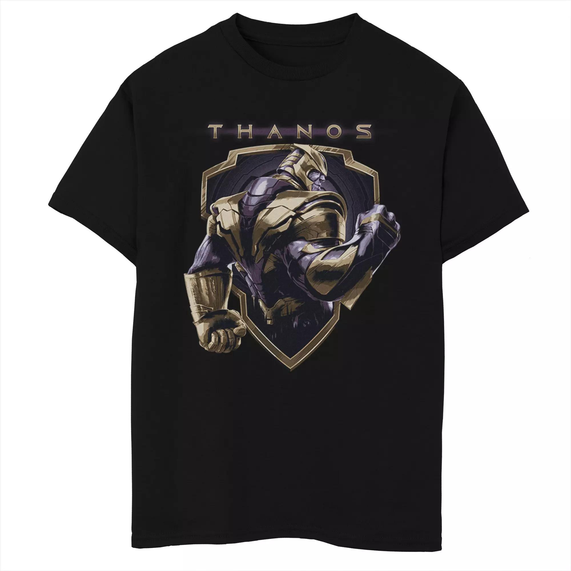 Boys 8-20 Marvel Avengers Endgame Thanos Shield Graphic Tee, Boy's, Size: XL, Black Product Image