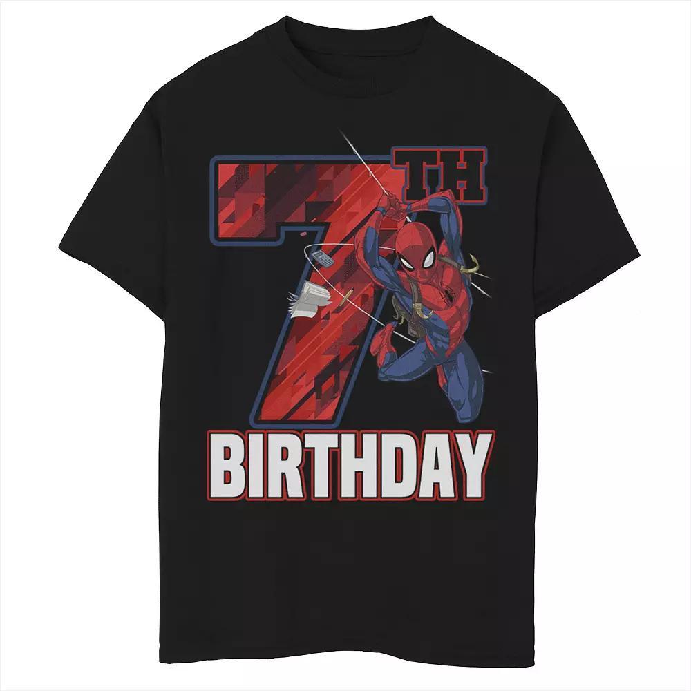 Boys 8-20 Marvel Spider-Man Web Swing 7th Birthday Graphic Tee, Boy's, Size: Small, Black Product Image