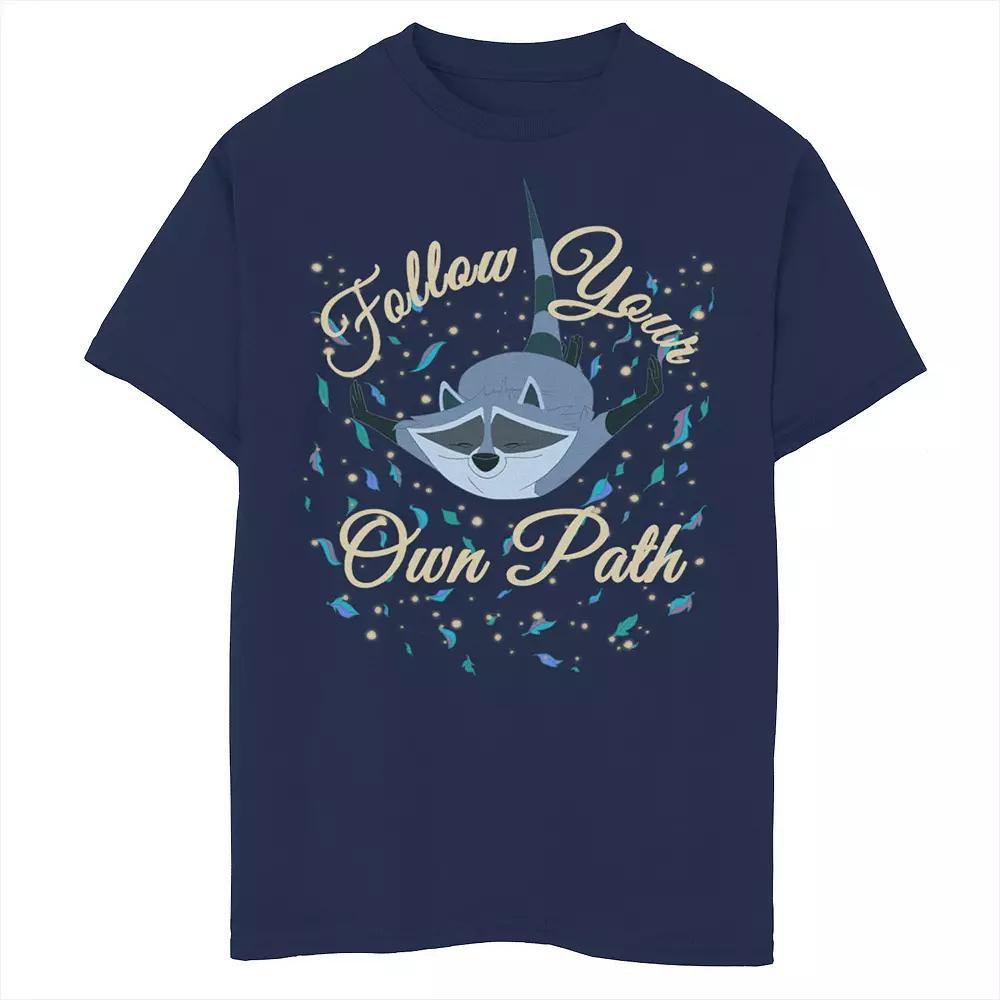 Disney's Pocahontas Meeko Boys 8-20 Follow Your Own Path Text Tee, Boy's, Size: Large, Blue Product Image