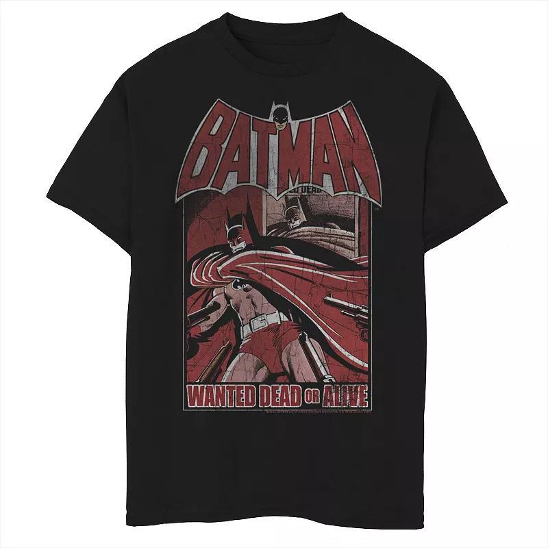 Boys 8-20 Batman Wanted Dead Or Alive Red Hue Poster Graphic Tee, Boy's, Size: Small, Black Product Image