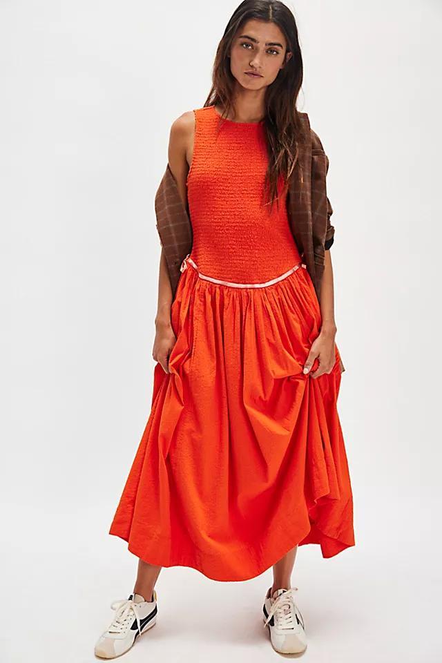 Nightingale Seersucker Midi Dress Product Image