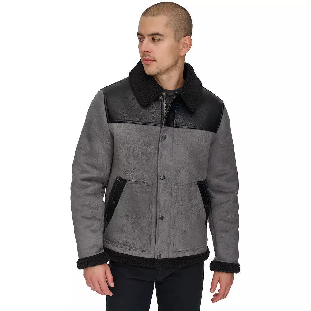 Men's Levi's Faux Leather Shearling Western Jacket, Size: XL, Grey Product Image