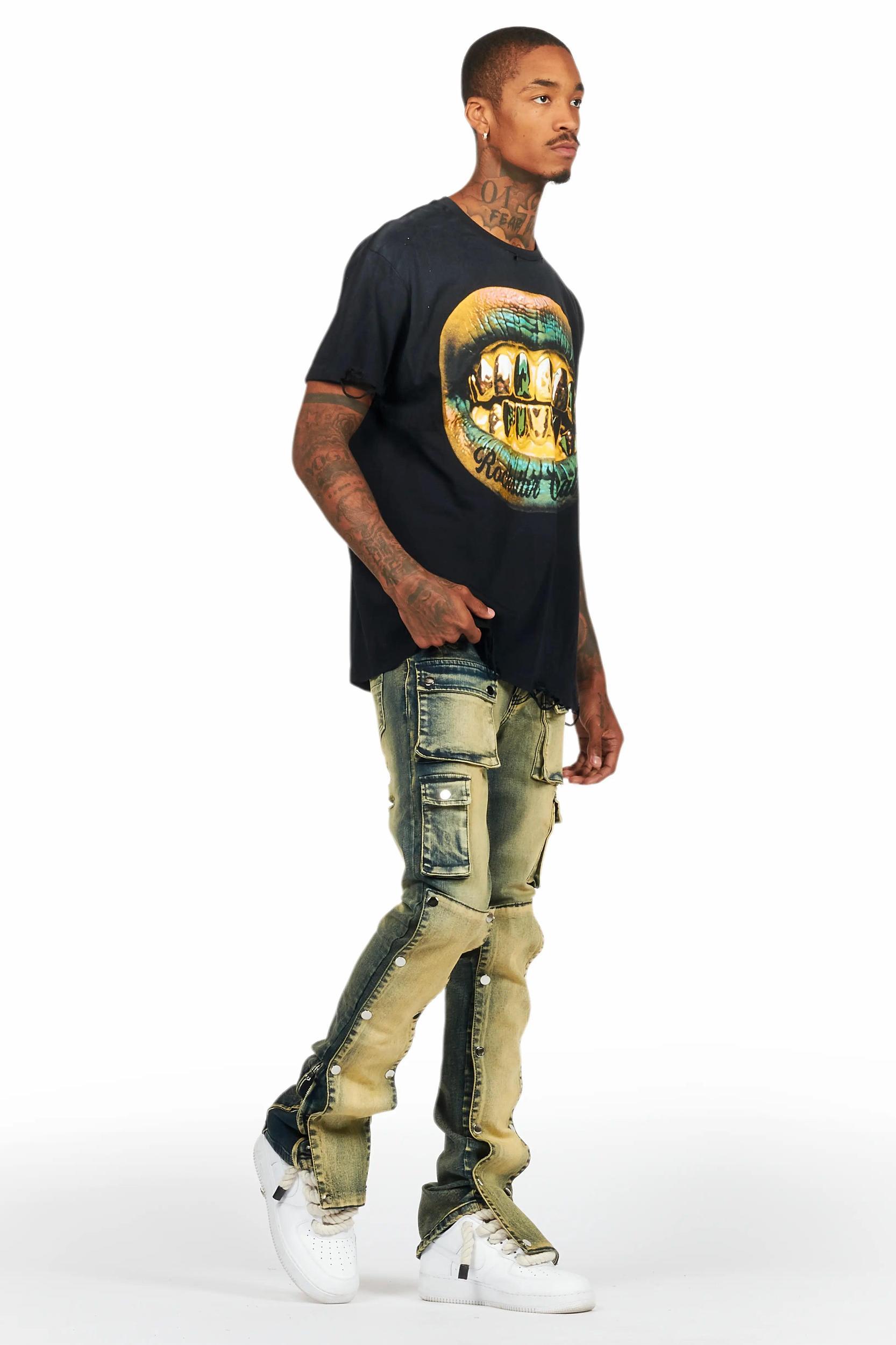 Gonen Black Oversized Graphic T-Shirt Male Product Image