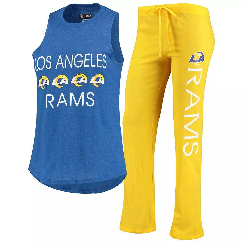Women's Concepts Sport Gold/Royal Los Angeles Rams Muscle Tank Top & Pants Sleep Set, Size: Medium Product Image
