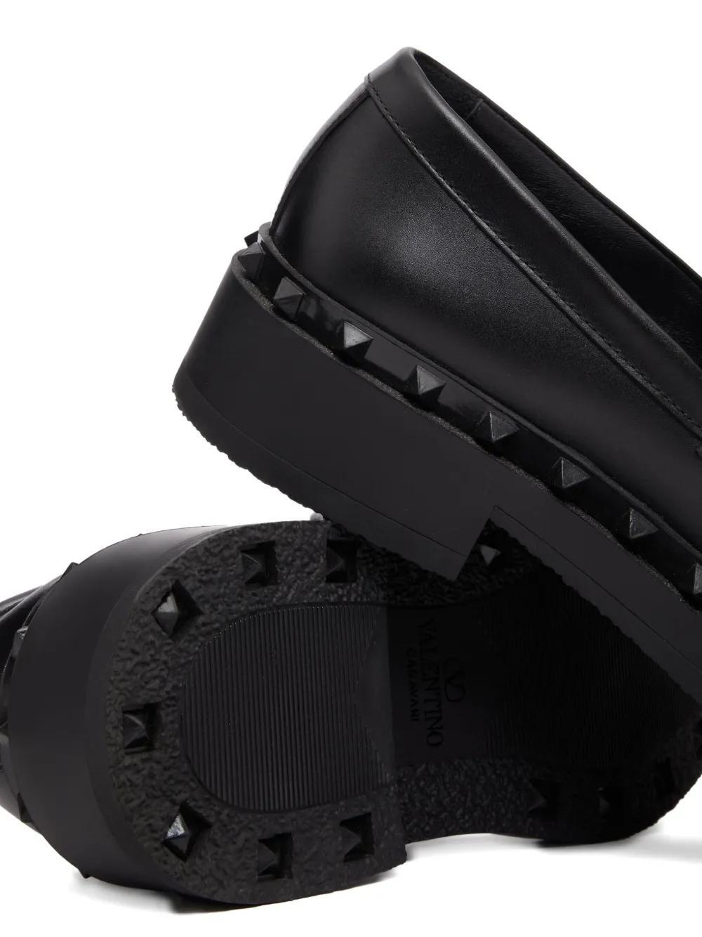 Rockstud leather loafers Product Image