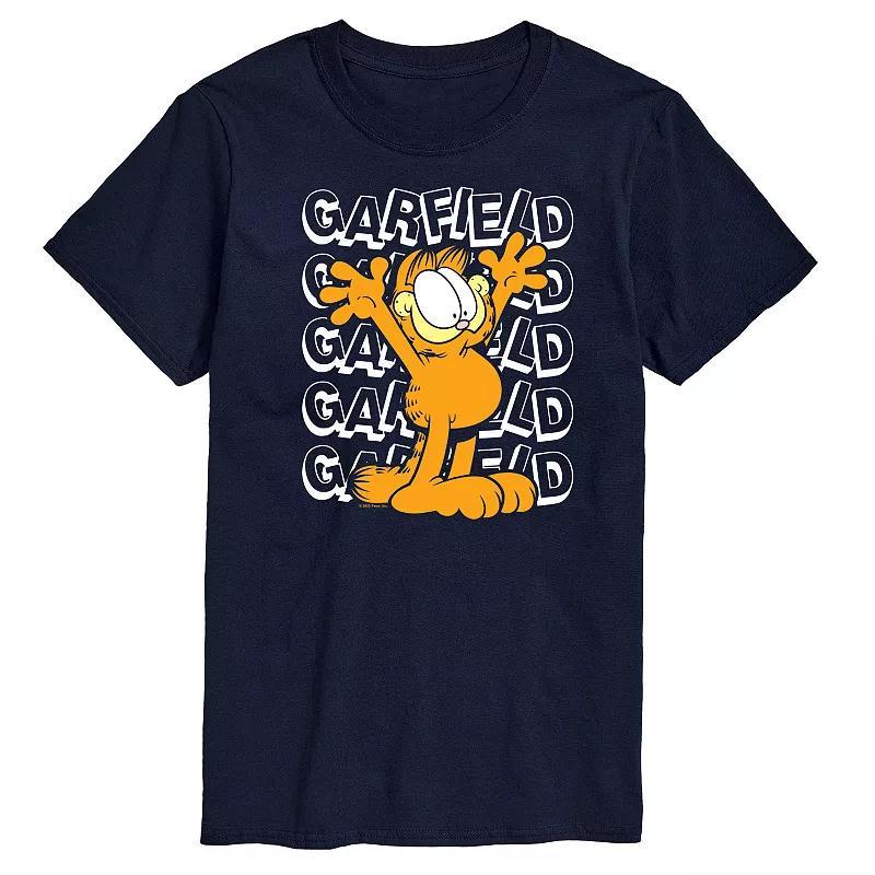 Mens Garfield Repeated Graphic Tee Blue Product Image
