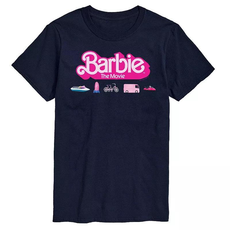 Big & Tall Barbie The Movie Theatrical Vehicle Graphic Tee, Mens Blue Product Image