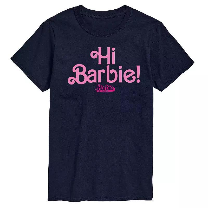 Big & Tall Barbie The Movie Hi Barbie Graphic Tee, Mens Blue Product Image