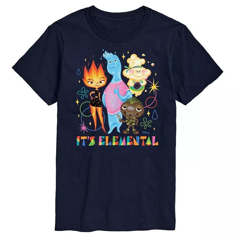 Disneys Elemental Big & Tall Its Elemental Graphic Tee, Mens Blue Product Image