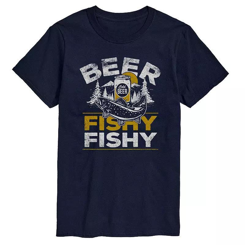Mens Beer Fishy Fishy Graphic Tee Blue Product Image