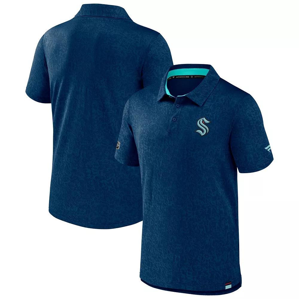Men's Fanatics Branded  Black Minnesota Wild Authentic Pro Jacquard Polo, Size: Large Product Image