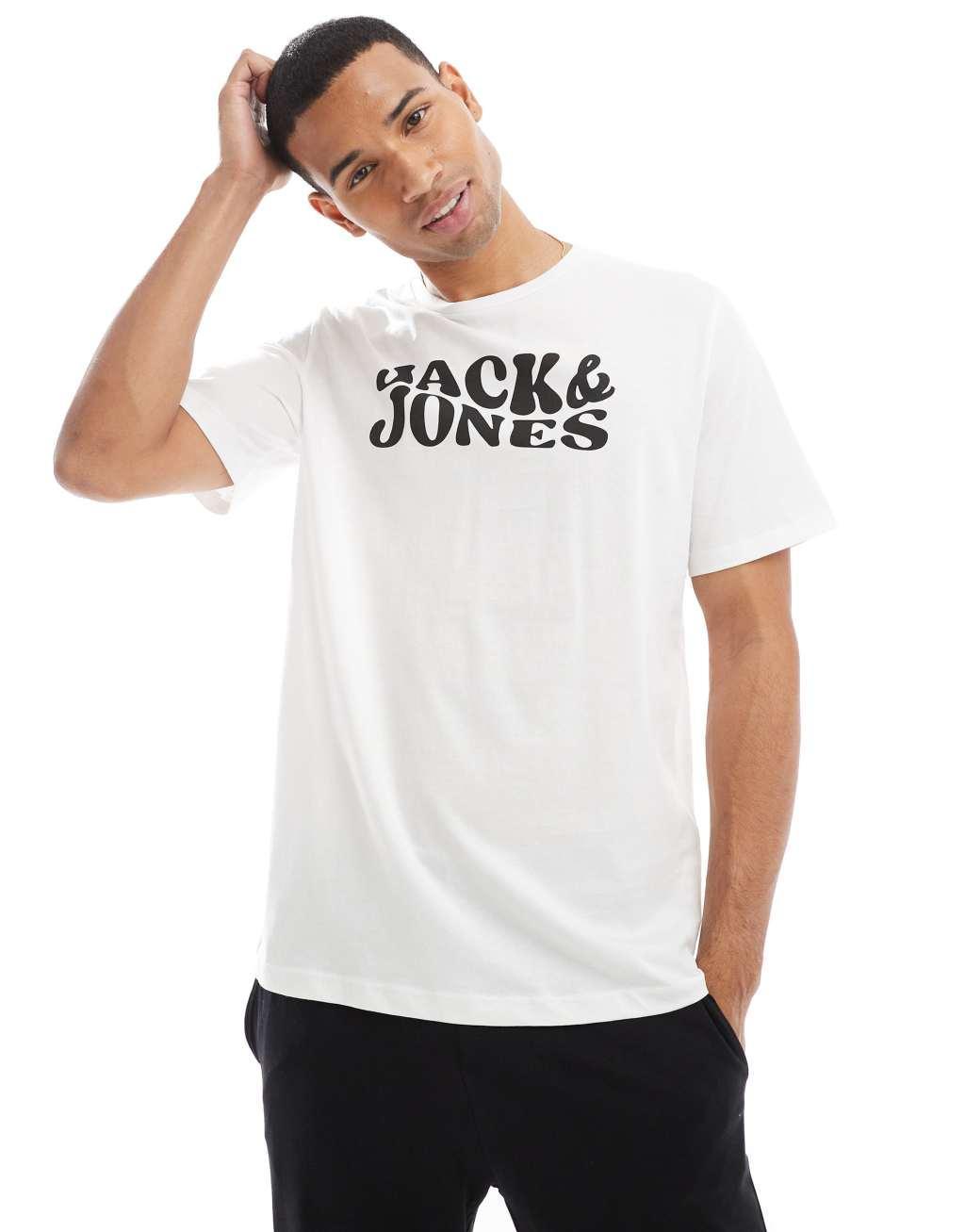 Jack & Jones pajama set in black and white Product Image