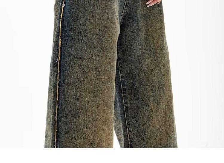 Mid Rise Washed Wide Leg Jeans Product Image
