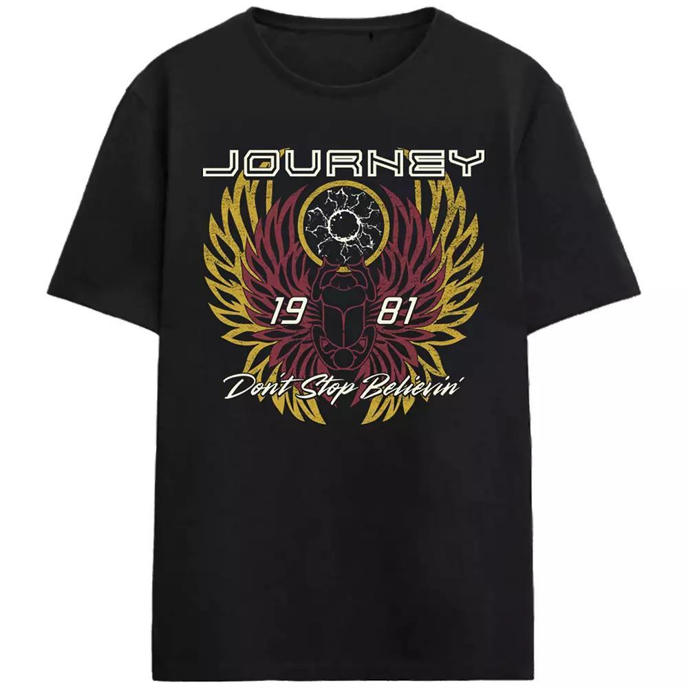 Men's Don't Stop Believin Graphic Tee Short Sleeve, Size: Large, Black Product Image