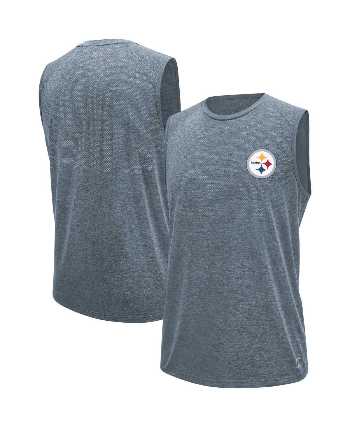 Mens Msx by Michael Strahan Gray Pittsburgh Steelers Warm Up Sleeveless T-shirt Product Image