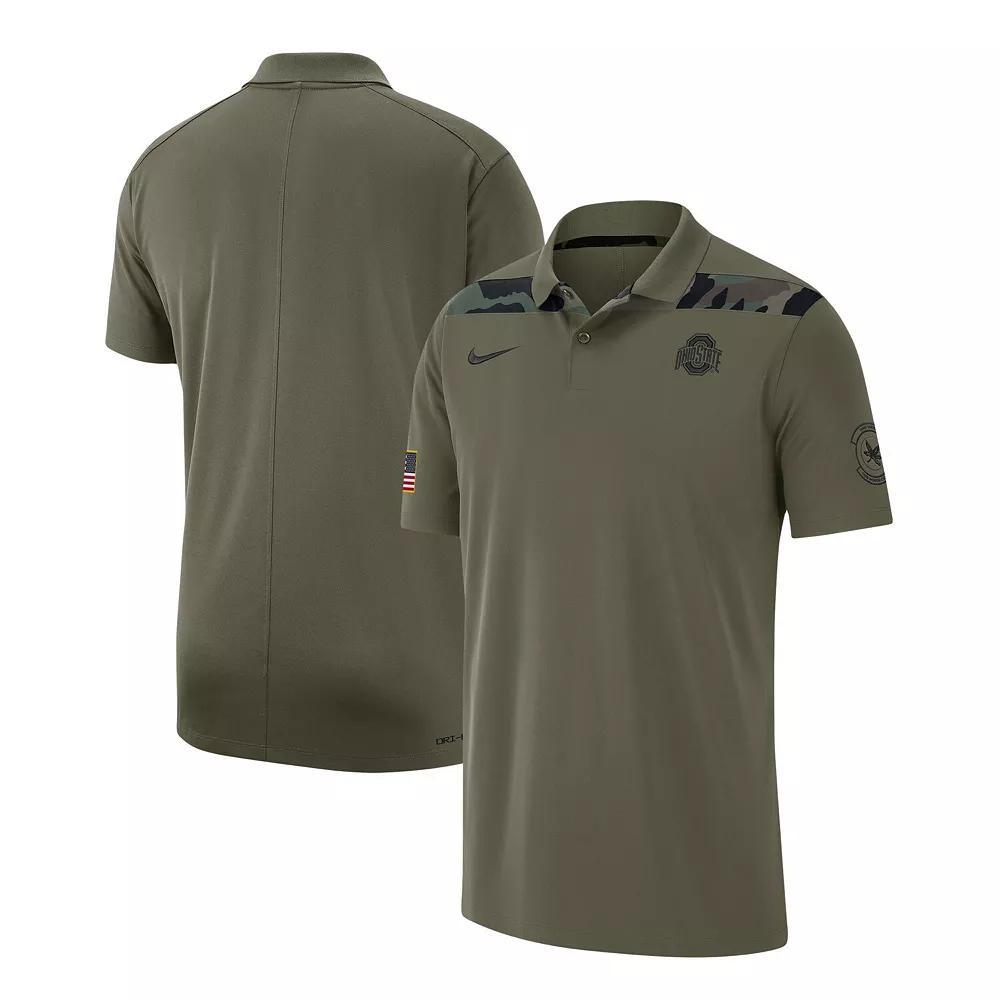 Mens Nike Olive Ohio State Buckeyes 2023 Sideline Coaches Military Pack Performance Polo Product Image