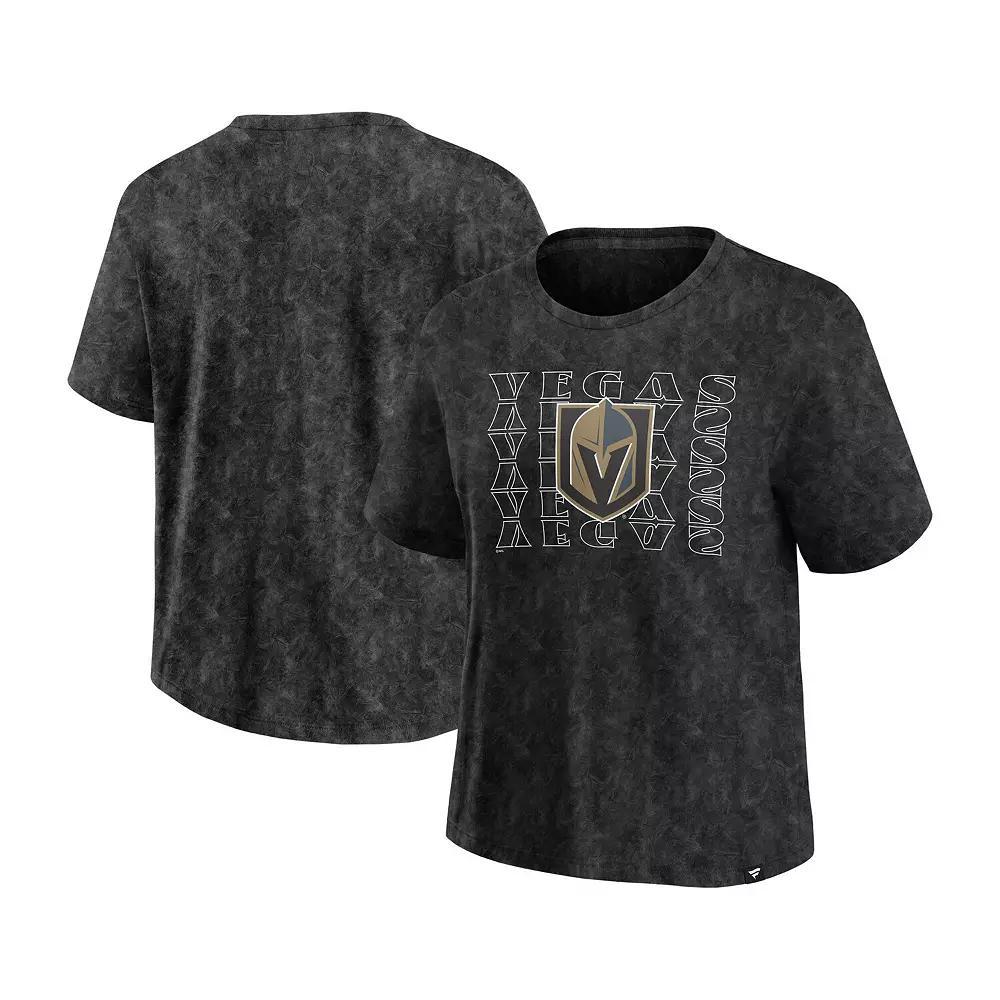 Women's Fanatics  Black Vegas Golden Knights Faded Wash T-Shirt, Size: Small, Lvk Black Product Image