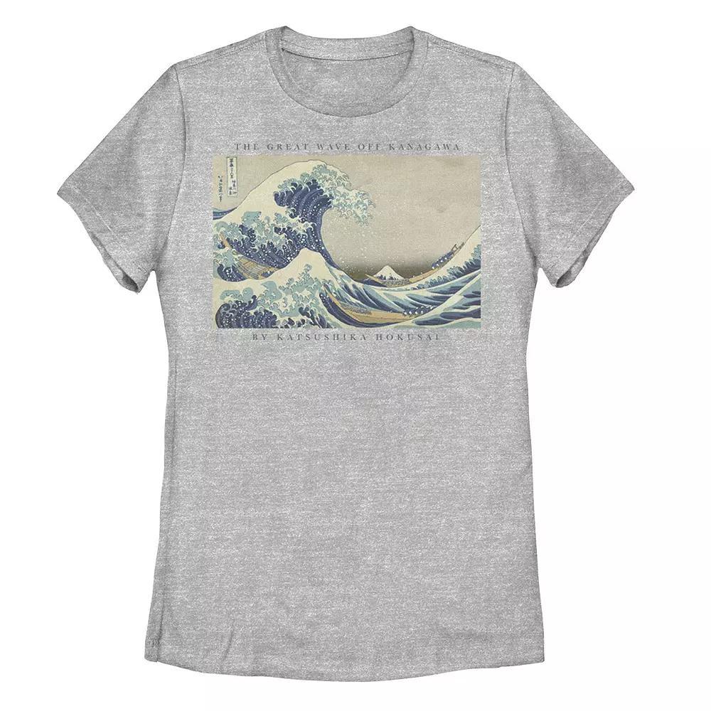 Juniors' The Great Wave Off Kanagawa Graphic Tee, Girl's, Size: XXL, Athletic Grey Product Image