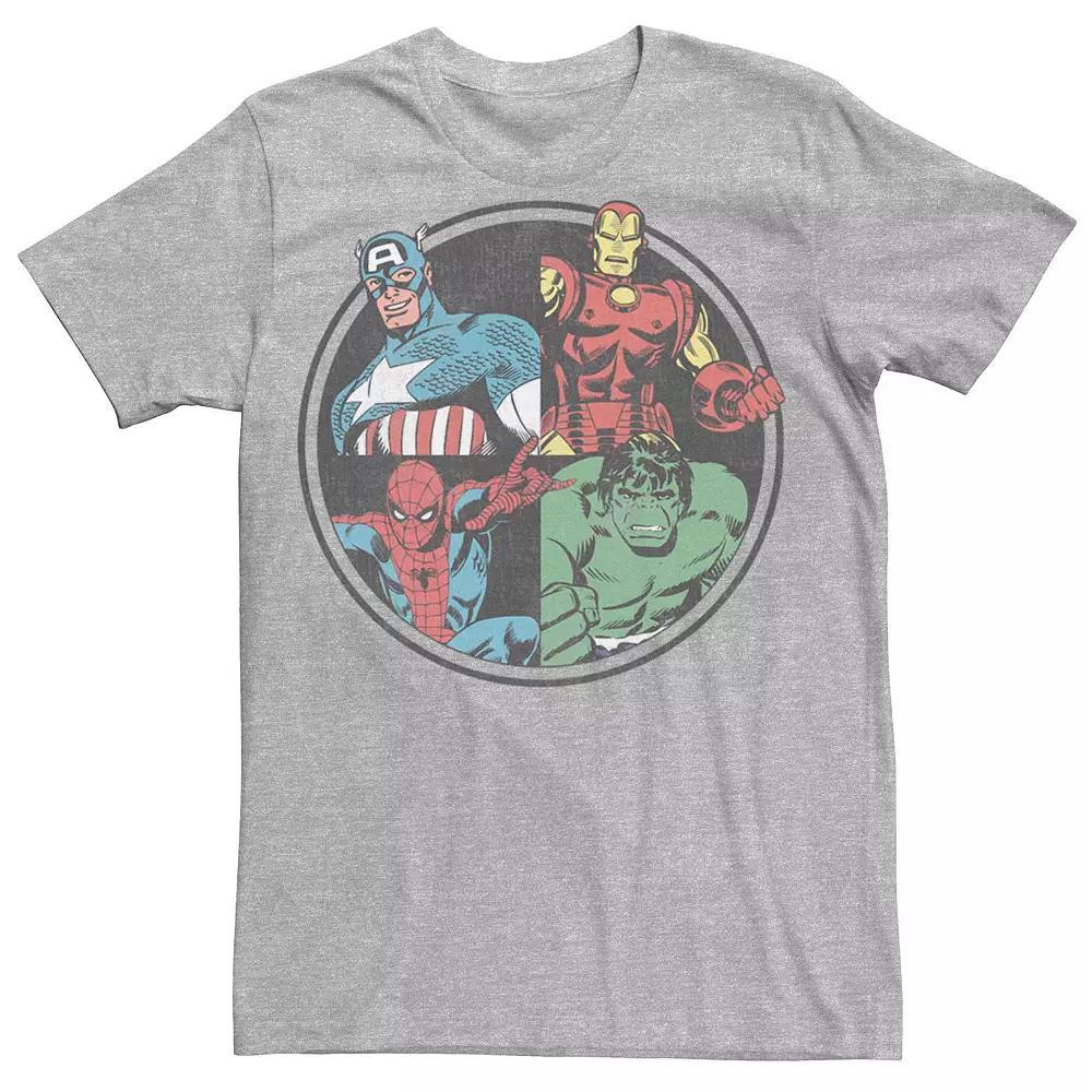 Men's Marvel Avengers Classsic Circle Group Shot Tee, Size: Medium, Athletic Grey Product Image