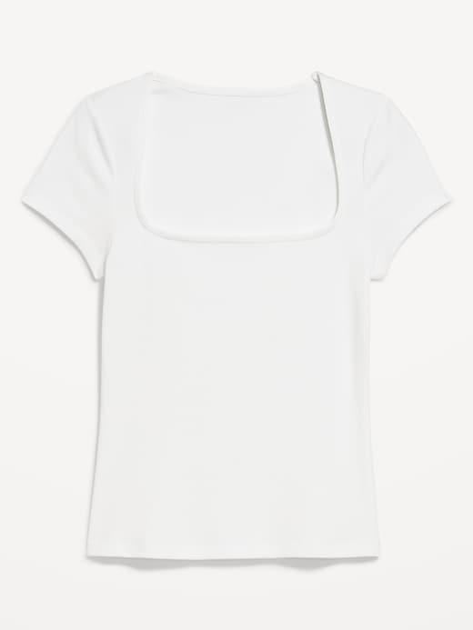 Ribbed Square-Neck T-Shirt Product Image