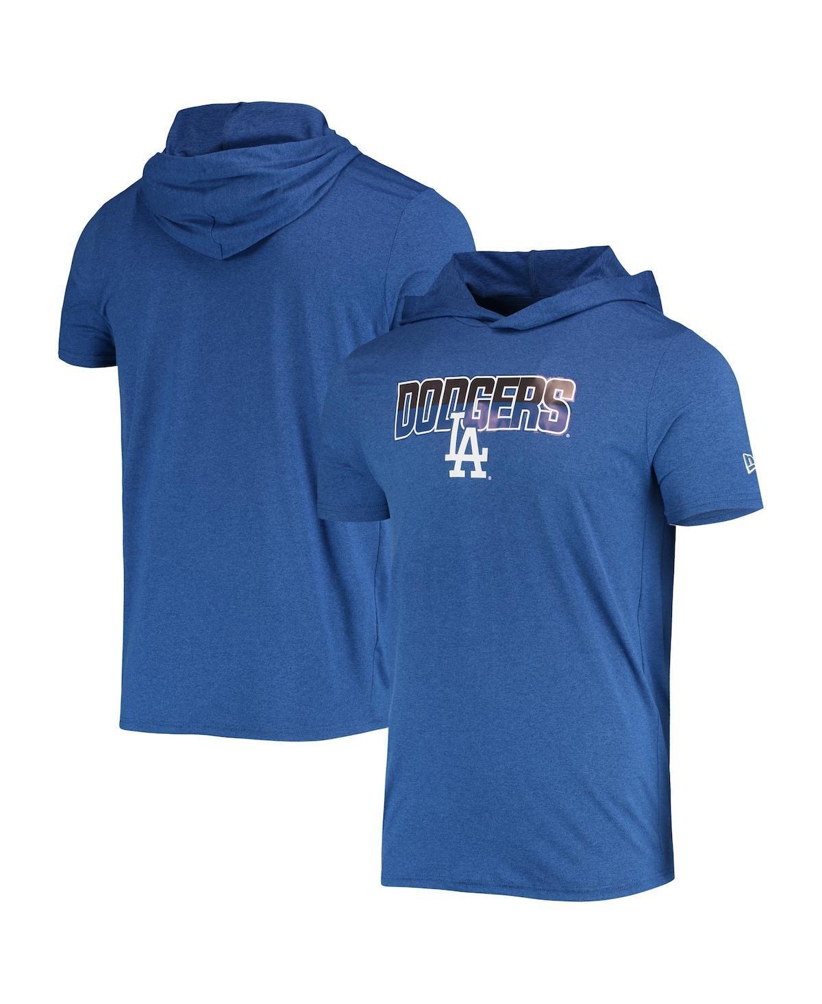 Mens New Era Heathered Royal Los Angeles Dodgers Hoodie T-Shirt Product Image