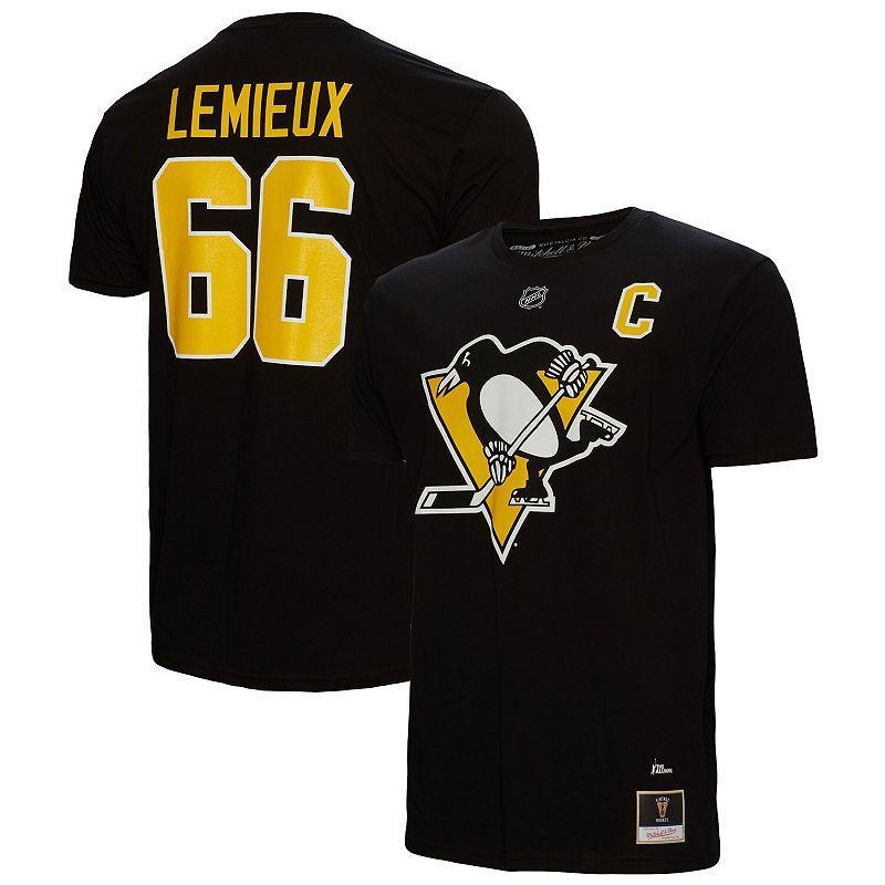 Mens Mitchell & Ness Mario Lemieux Pittsburgh Penguins Name & Number T-Shirt Product Image