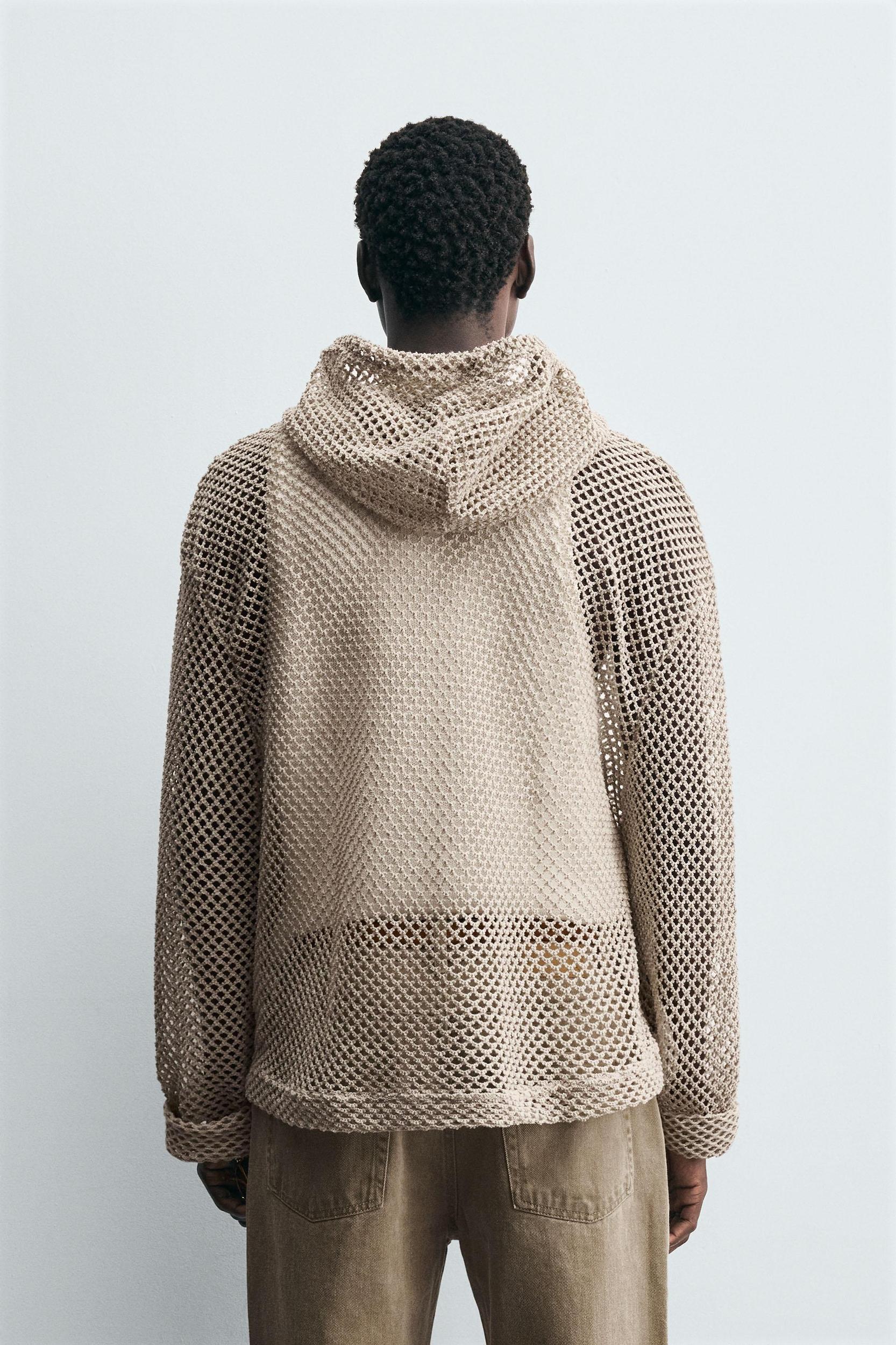 CROCHET TEXTURED SWEATSHIRT Product Image
