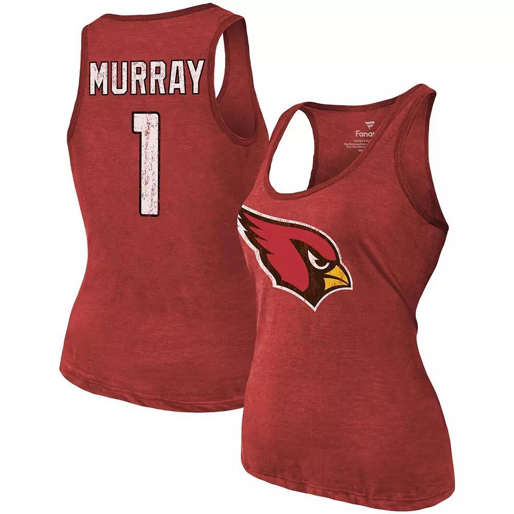 Women's Fanatics Branded Heathered Cardinal Arizona Cardinals Name & Number Tri-Blend Tank Top, Size: Medium Product Image