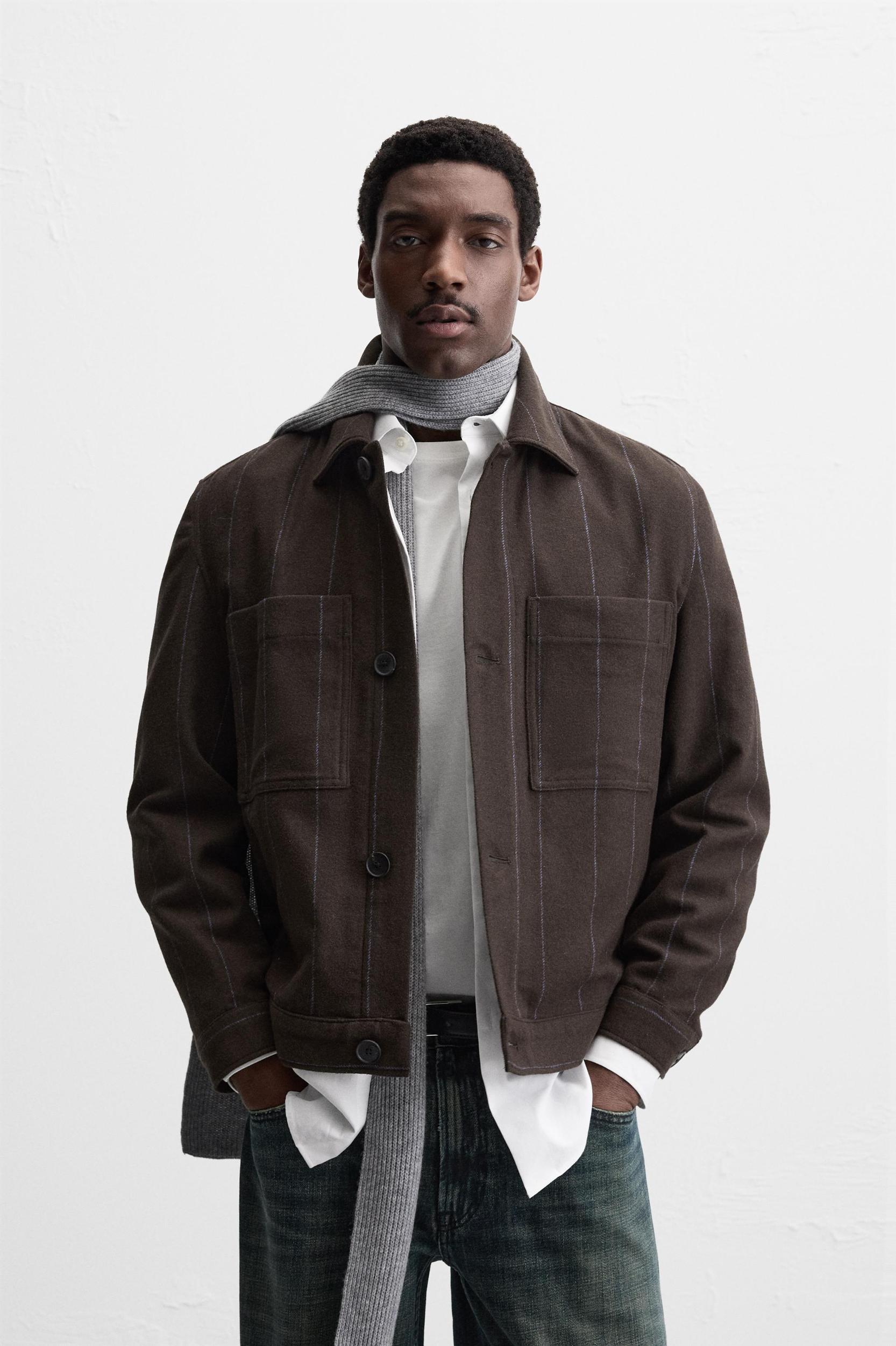 STRIPED POCKET OVERSHIRT Product Image