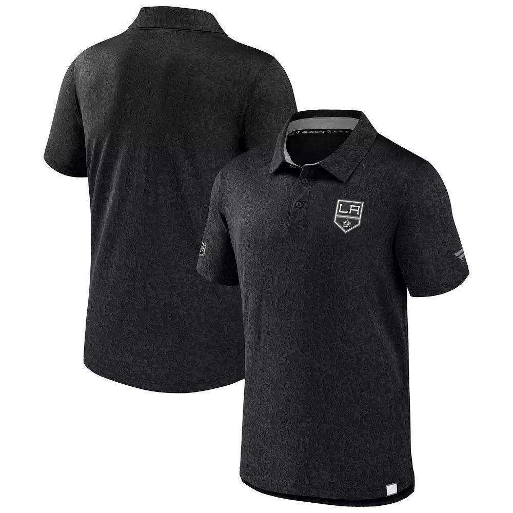Men's Fanatics Branded  Black Los Angeles Kings Authentic Pro Jacquard Polo, Size: Medium, Kgs Black Product Image