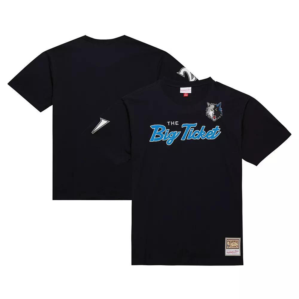 Men's Mitchell & Ness Kevin Garnett Black Minnesota Timberwolves Premium Nickname T-Shirt, Size: Medium Product Image