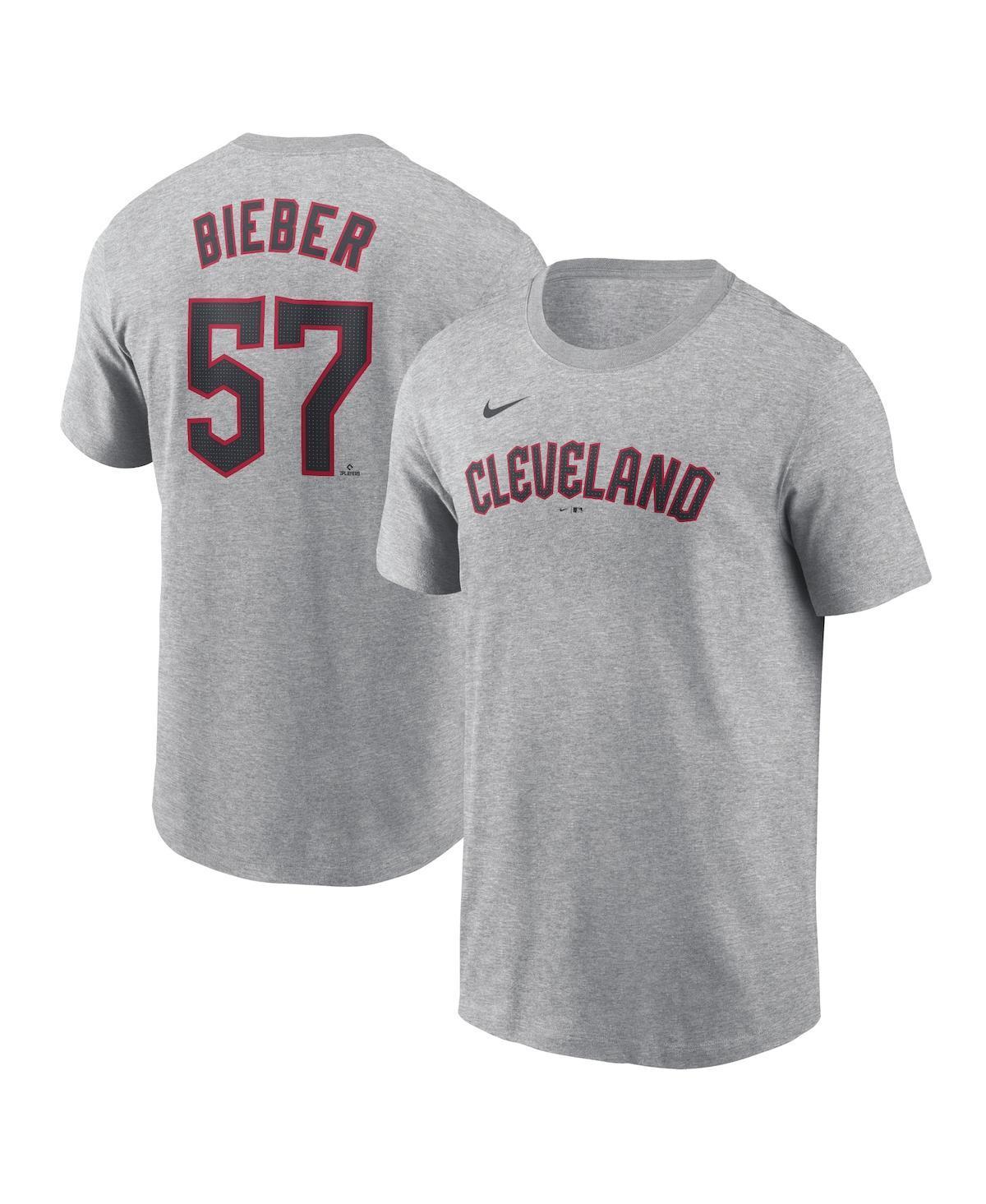 Men's Nike Shane Bieber Gray Cleveland Guardians Fuse Name & Number T-Shirt, Size: 2XL, Grd Grey Product Image