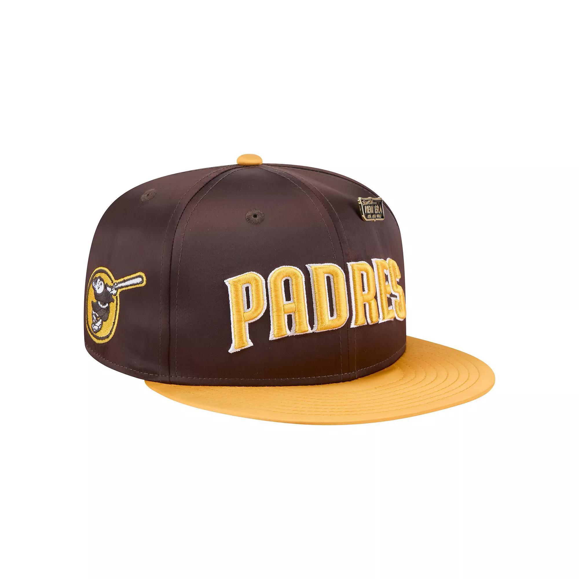 Men's New Era Brown/Gold San Diego Padres Satin 59FIFTY Fitted Hat, Size: 7 5/8 Product Image