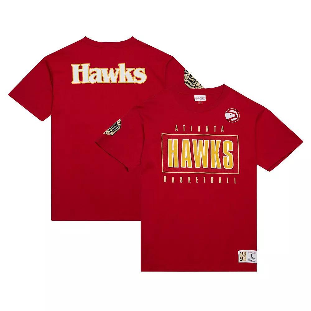 Men's Mitchell & Ness Red Atlanta Hawks Hardwood Classics Team OG 2.0 Premium Vintage Logo T-Shirt, Size: Medium Product Image