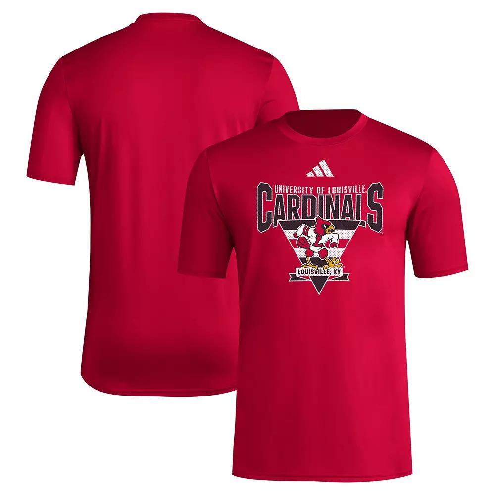Men's adidas Red Louisville Cardinals 2024 Locker Trilateral Pre-Game T-Shirt, Size: XL Product Image