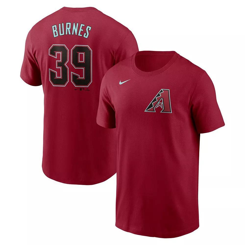 Men's Nike Corbin Burnes Red Arizona Diamondbacks Fuse Name & Number T-Shirt, Size: XL Product Image