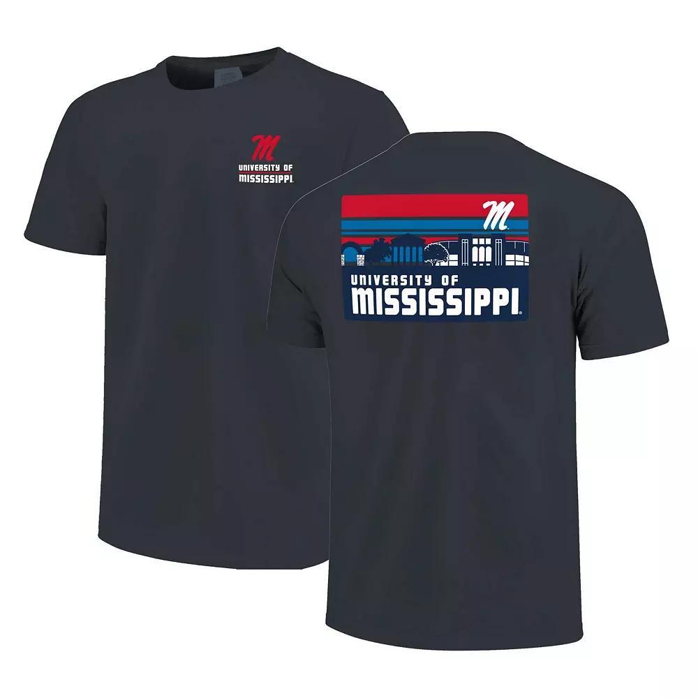 Men's Royal Kansas Jayhawks Striped Campus Skyline T-Shirt, Size: Large, Blue Product Image