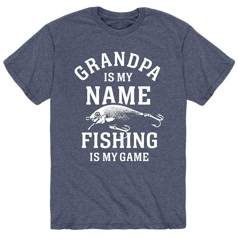 Men's Grandpa Fishing Game Tee, Size: Small, Blue Product Image